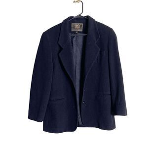 VTG Express Wool Cashmere Oversized Coat Womens Medium Black Jacket 80s 90s